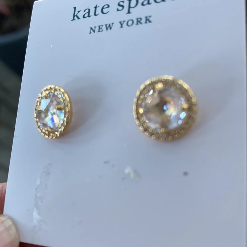 Kate, Spade, NWOT bright ideas, pave halo CZ stud earrings - Picture 3 of 5
